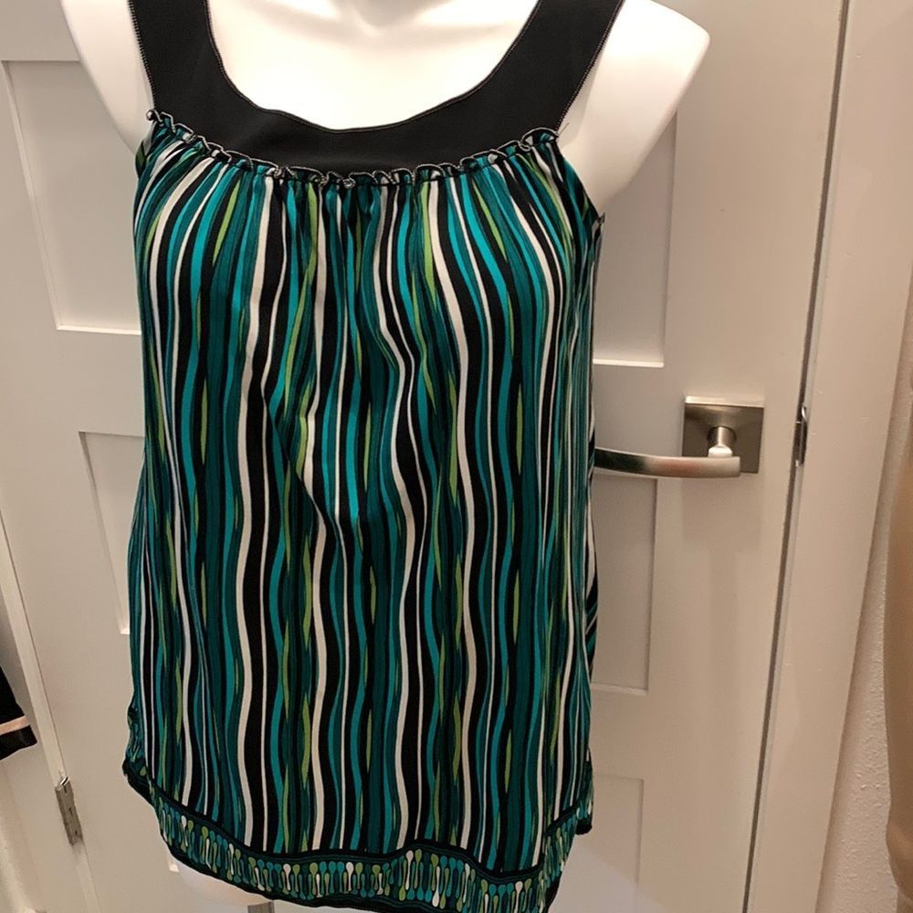 Max Edition Striped Sleeveless Crewneck Tunic Top in Large